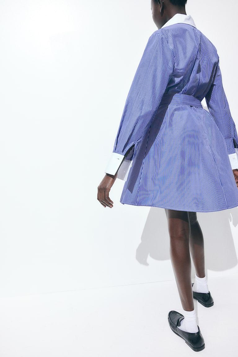 H&M Blusenkleid Mit Bindegürtel