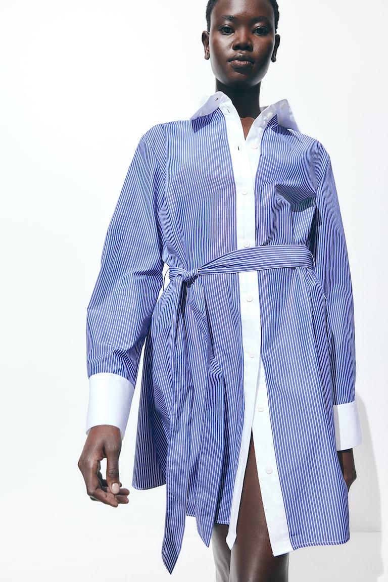 H&M Blusenkleid mit Bindegürtel
