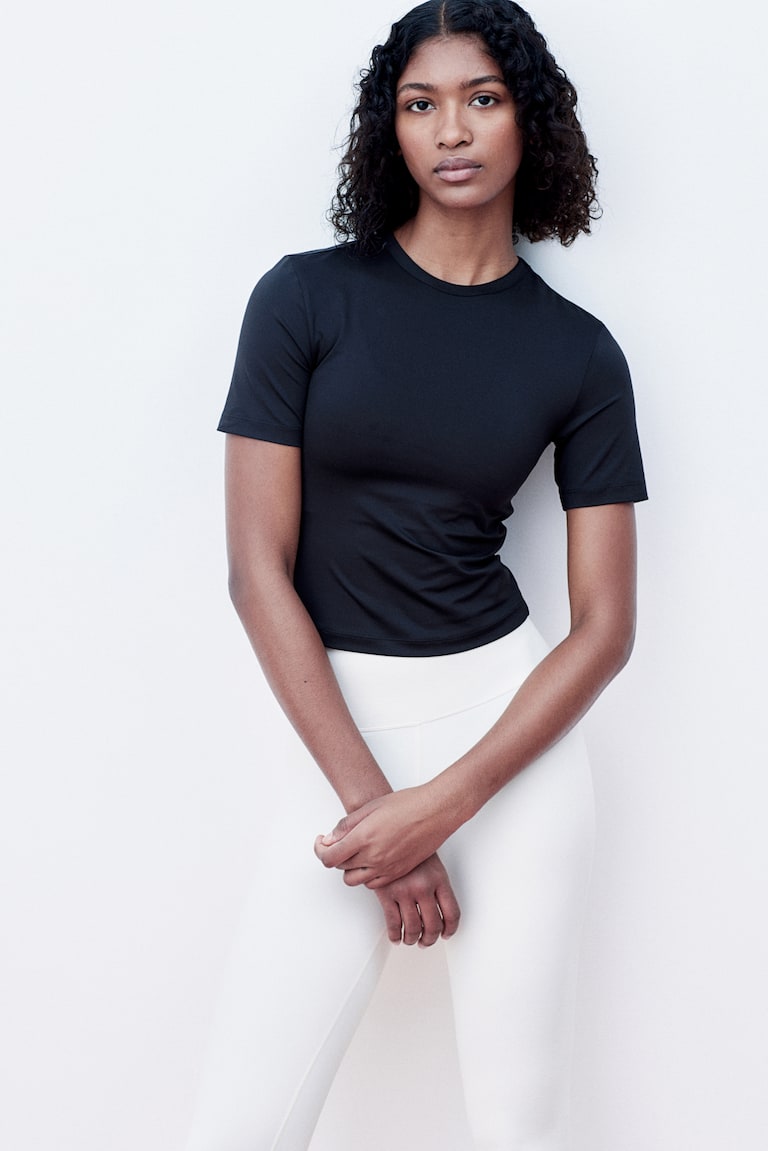 H&M Cropped Sportshirt Mit DryMove™