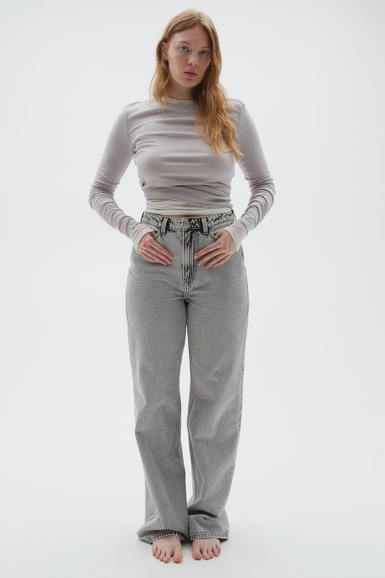 H&M Curvy Fit Wide Ultra High Jeans