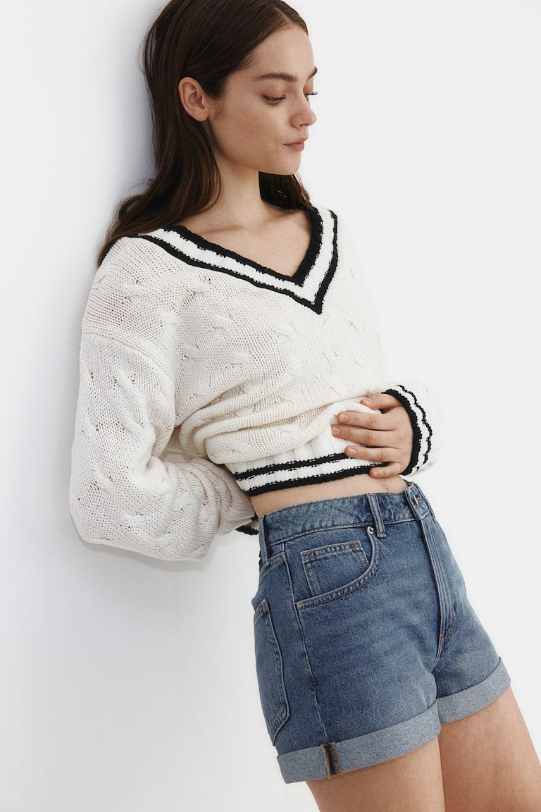 H&M Denimshorts Mit Hohem Bund