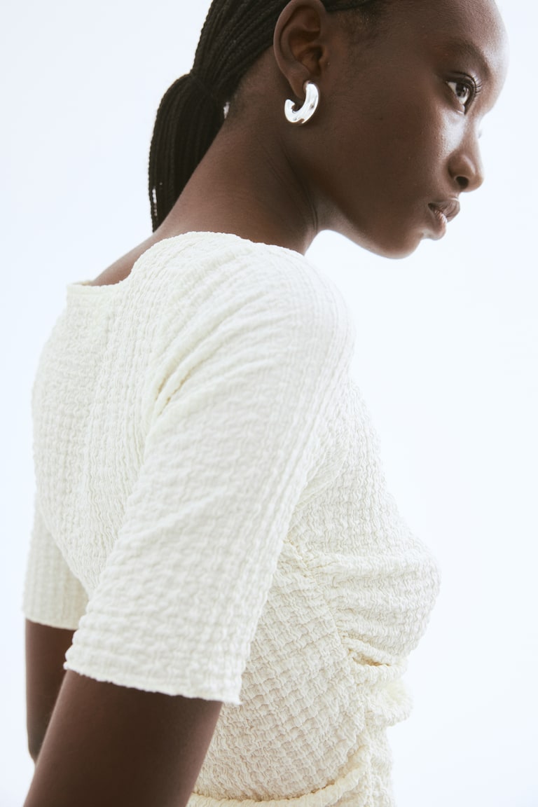H&M Drapiertes Shirt Mit Struktur