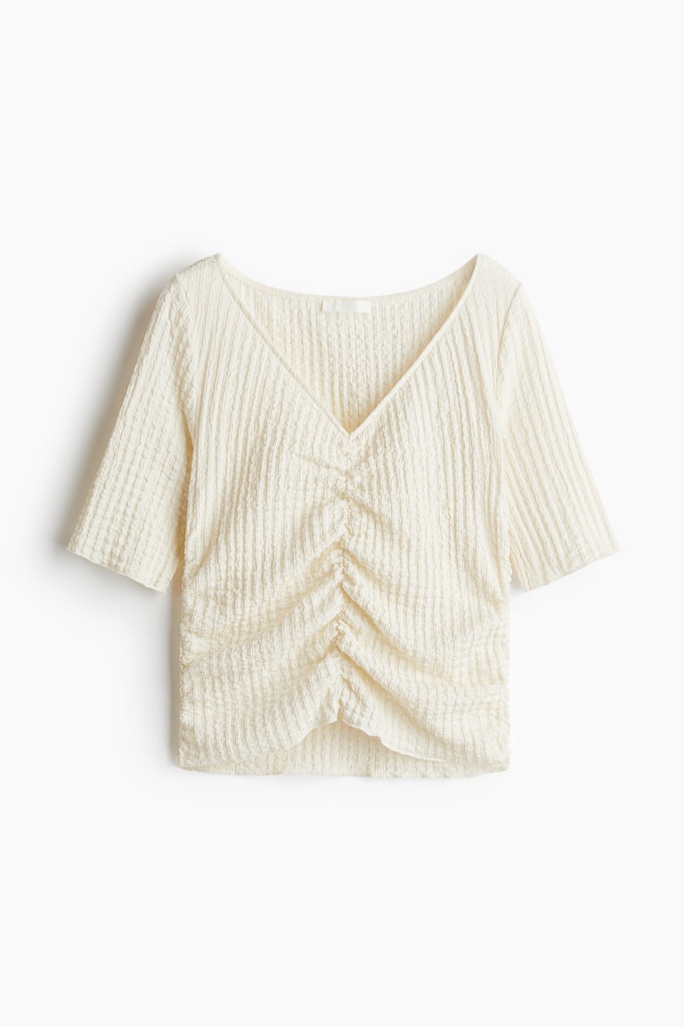 H&M Drapiertes Shirt Mit Struktur