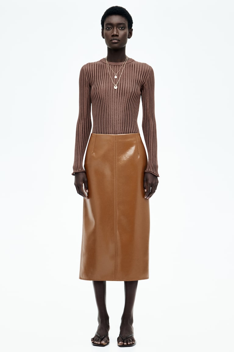 H&M Durchscheinendes Shirt In Rippstrick