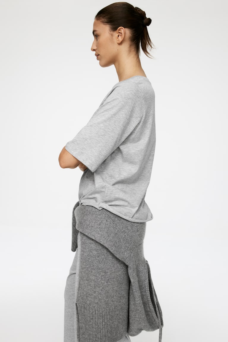 H&M Elegant Fallendes T-Shirt Aus Baumwolle