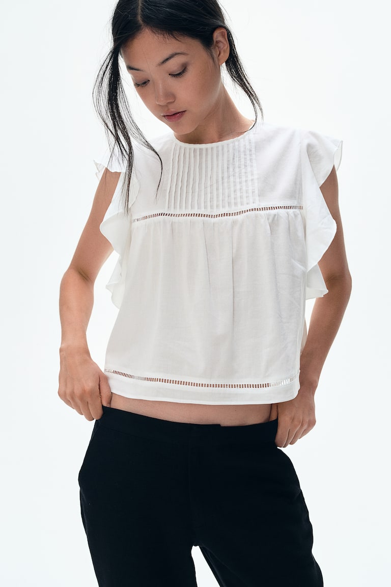 H&M Elegante Hose Aus Leinenmix