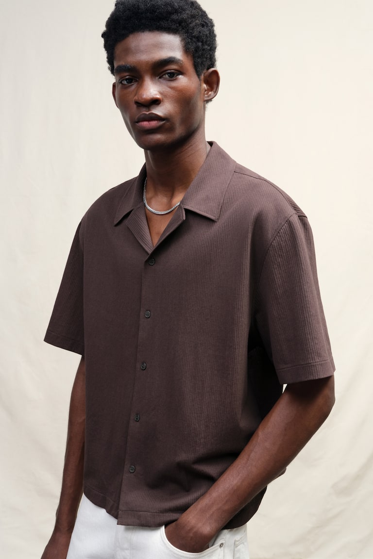 H&M Freizeithemd aus Jersey in Loose Fit