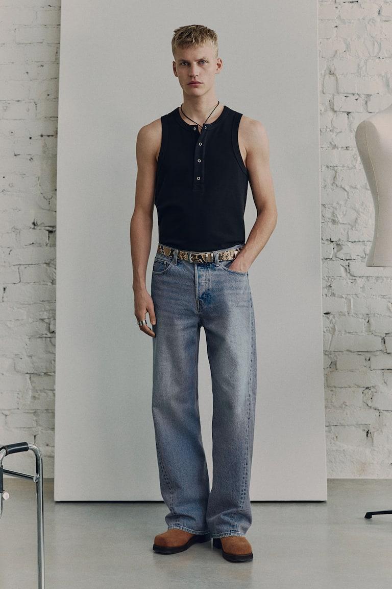 H&M Gerippte Henley-Weste