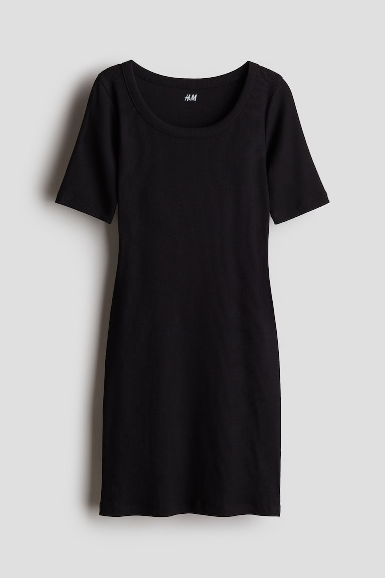 H&M Geripptes Baumwollkleid