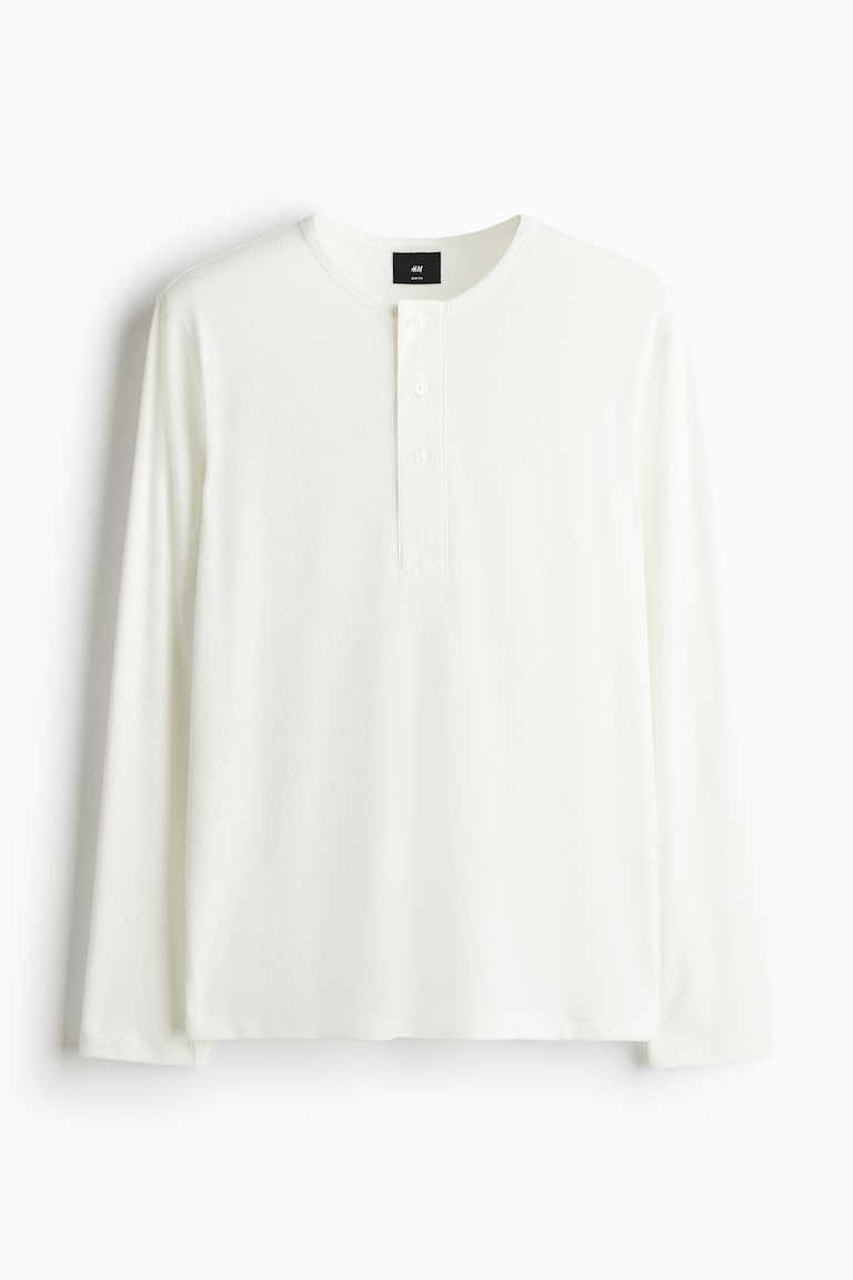 H&M Geripptes Jerseyshirt In Slim Fit
