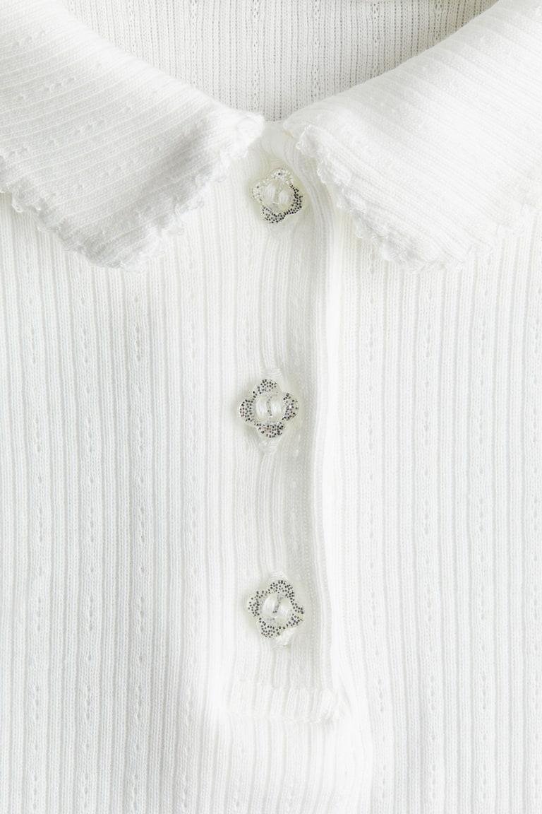 H&M Geripptes Shirt Aus Pointelle-Jersey