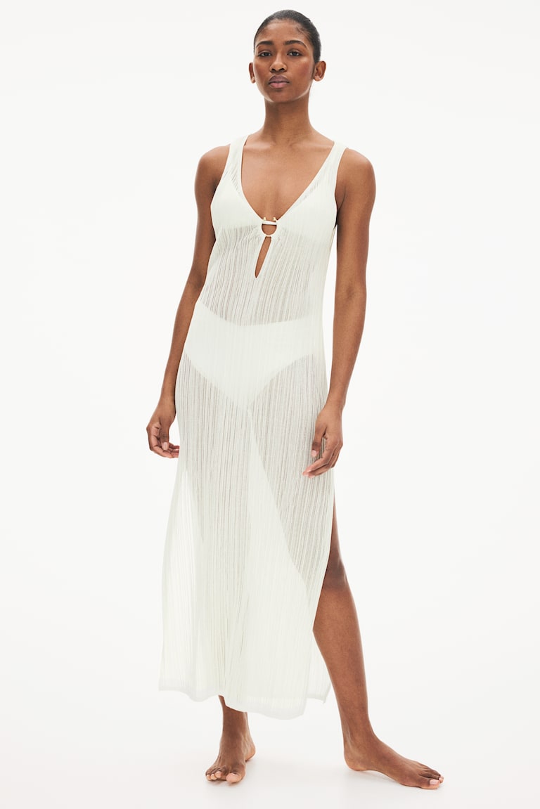 H&M Geripptes Strandkleid
