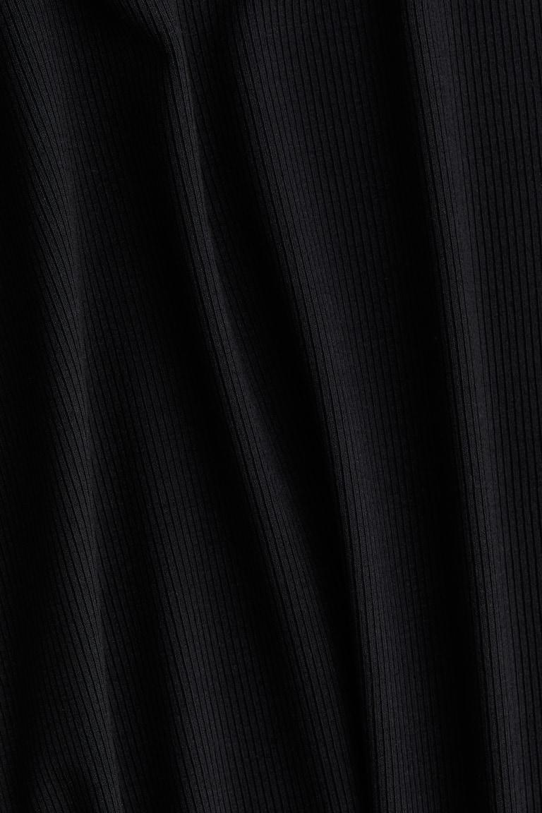 H&M Geripptes T-Shirt Mit Spitzenborten