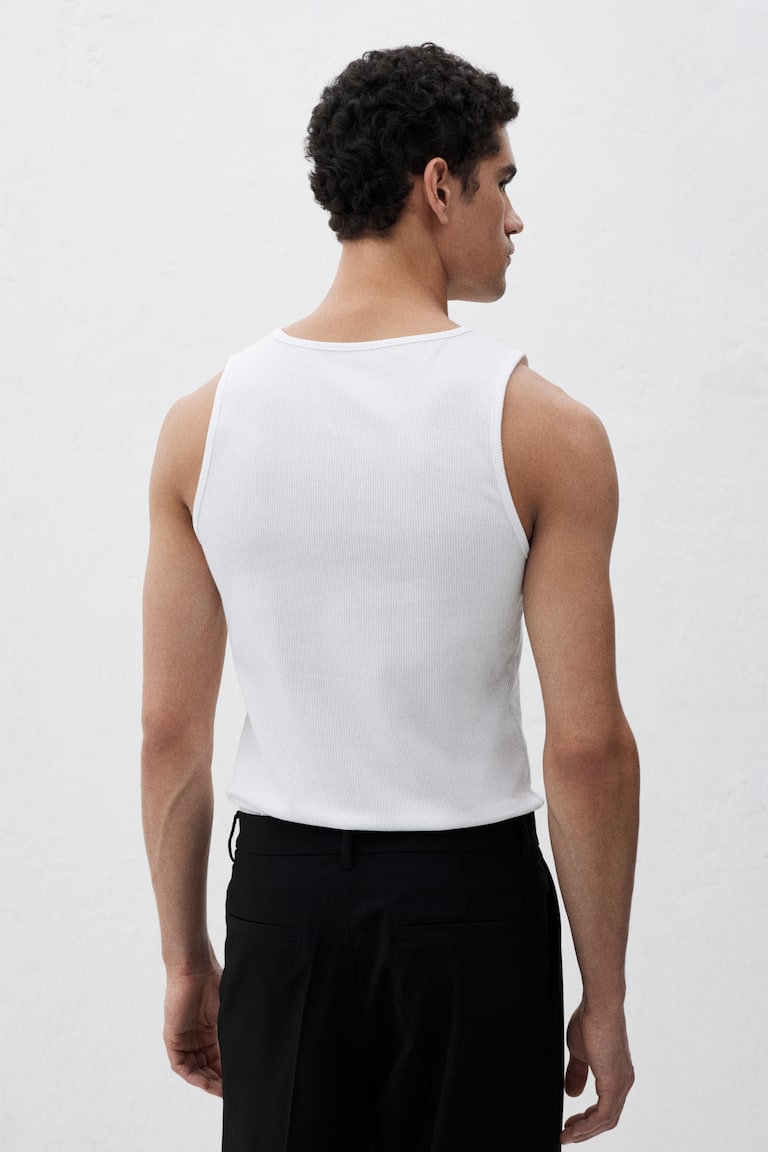 H&M Geripptes Tanktop In Slim Fit