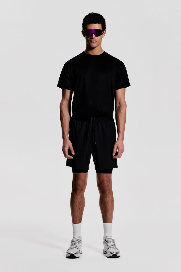 H&M Halblange 2-in-1-Sportshorts mit DryMove™