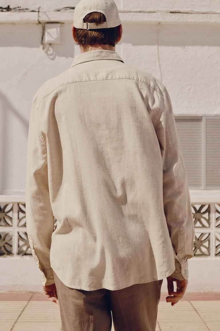 H&M Hemd Aus Leinenmix In Regular Fit