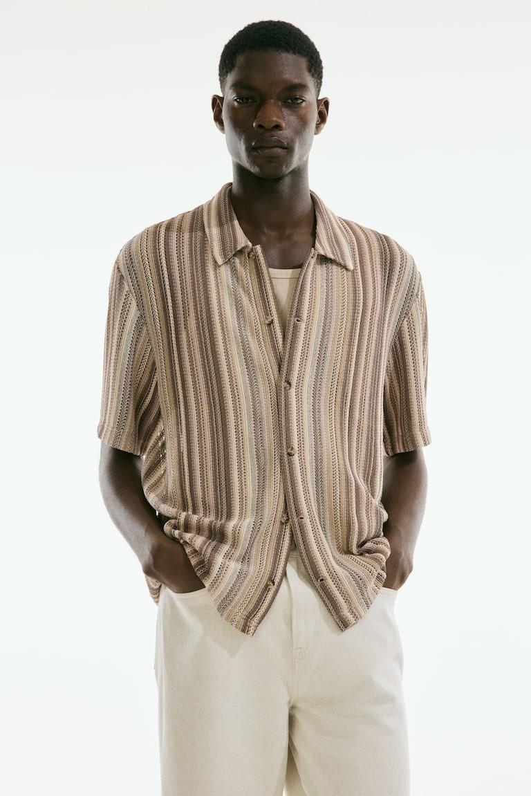 H&M Hemd Im Häkellook In Regular Fit