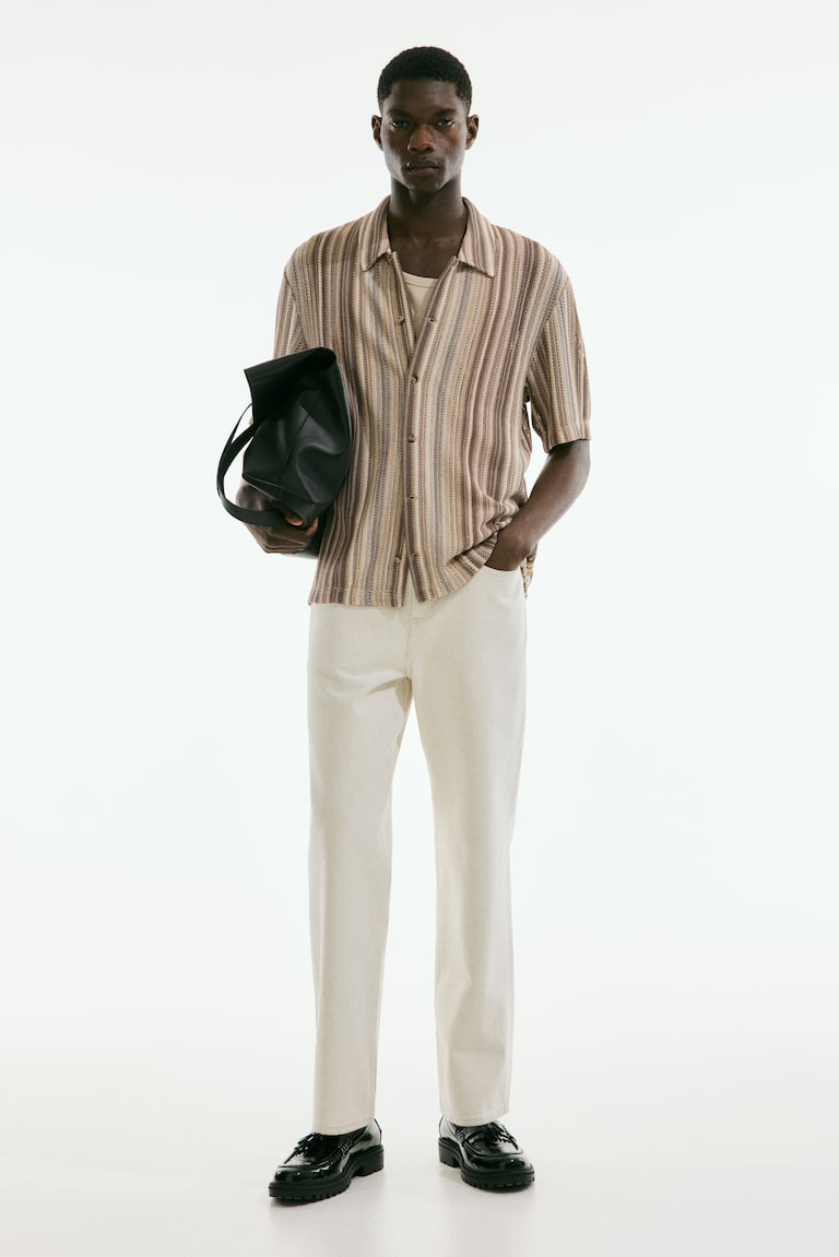 H&M Hemd Im Häkellook In Regular Fit