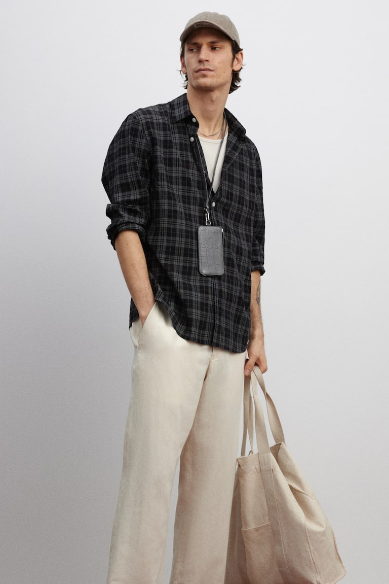 H&M Hemd Mit Struktur In Loose Fit