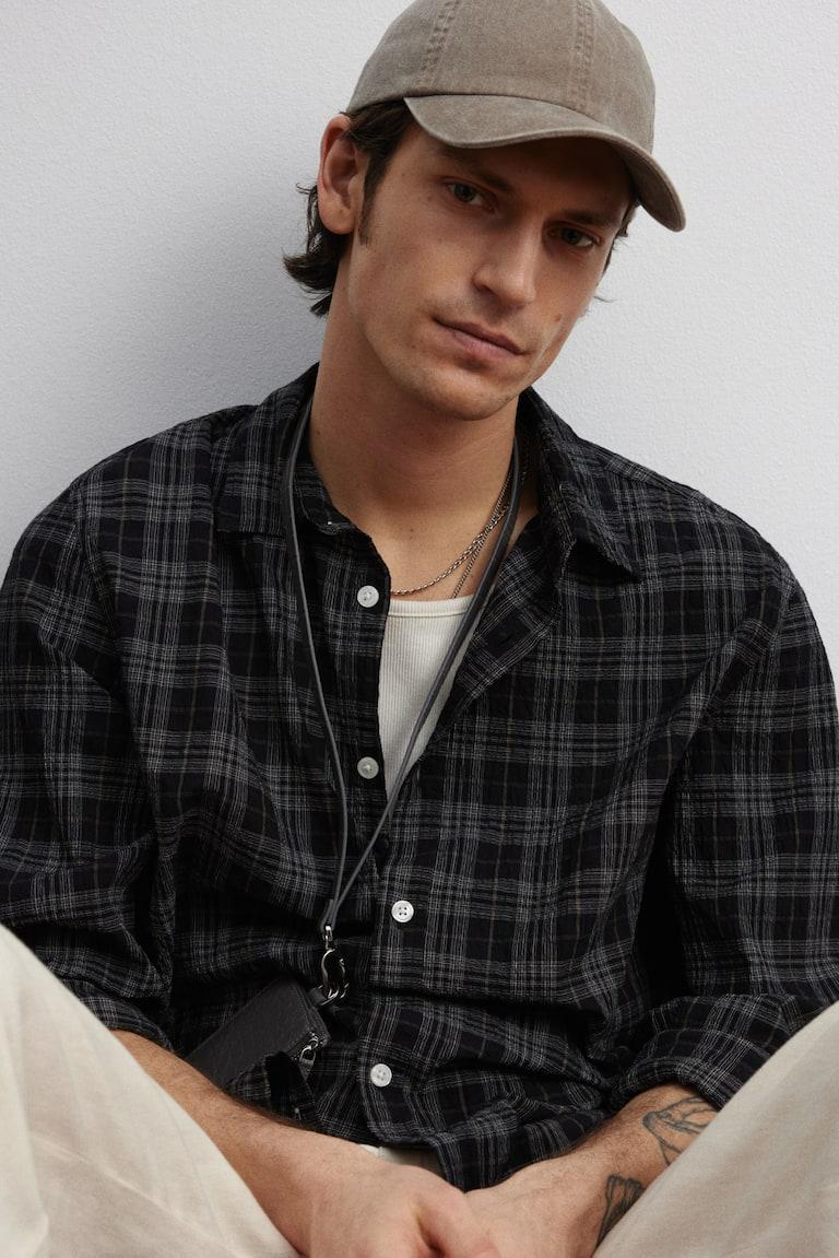 H&M Hemd Mit Struktur In Loose Fit