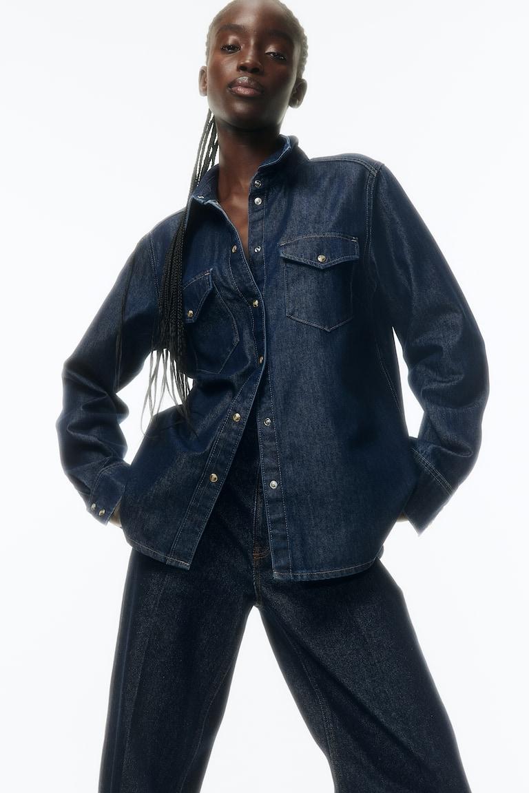 H&M Hemdbluse Aus Denim