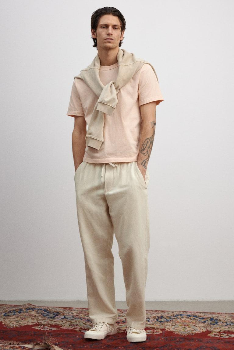 H&M Hose aus Leinen in Relaxed Fit