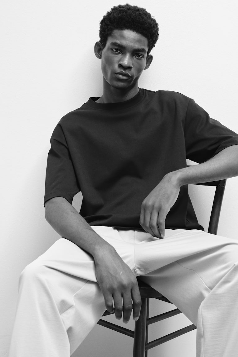 H&M Kastiges T-Shirt In Loose Fit