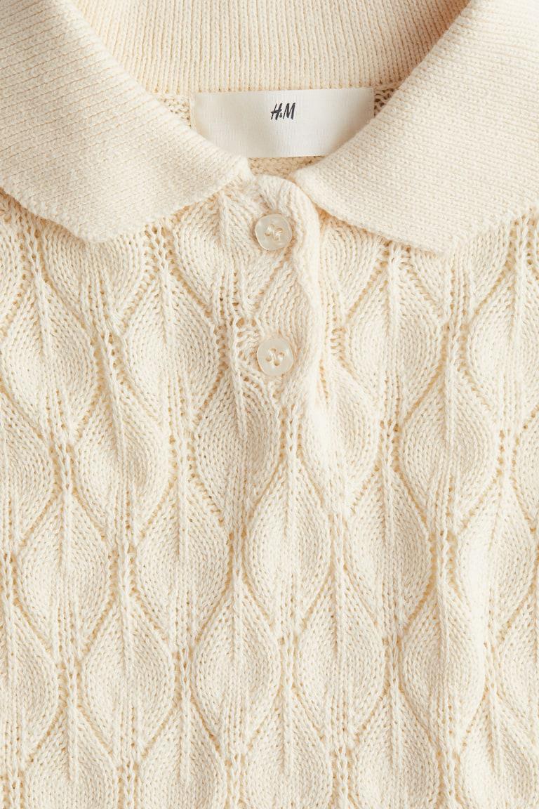 H&M Kleid In Pointellestrick