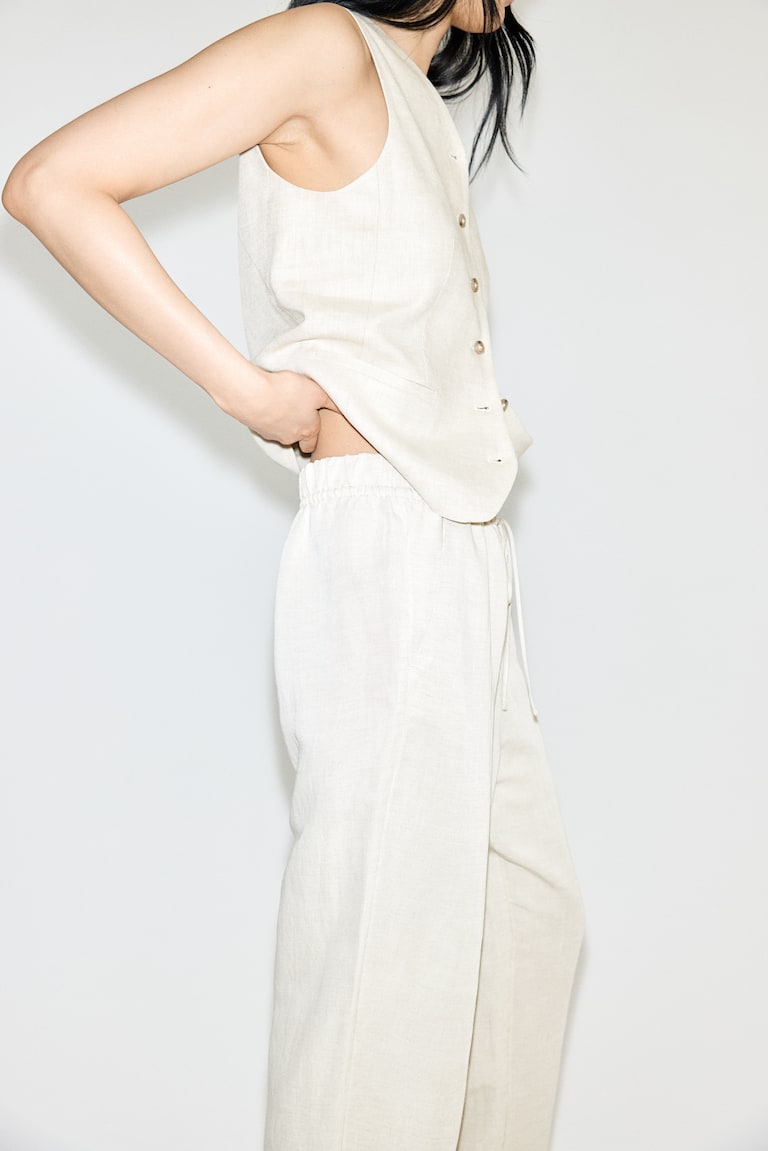 H&M Kordelzughose Aus Leinenmix