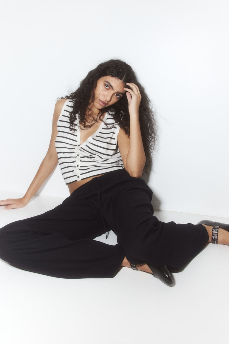 H&M Kordelzughose Mit Geradem Bein