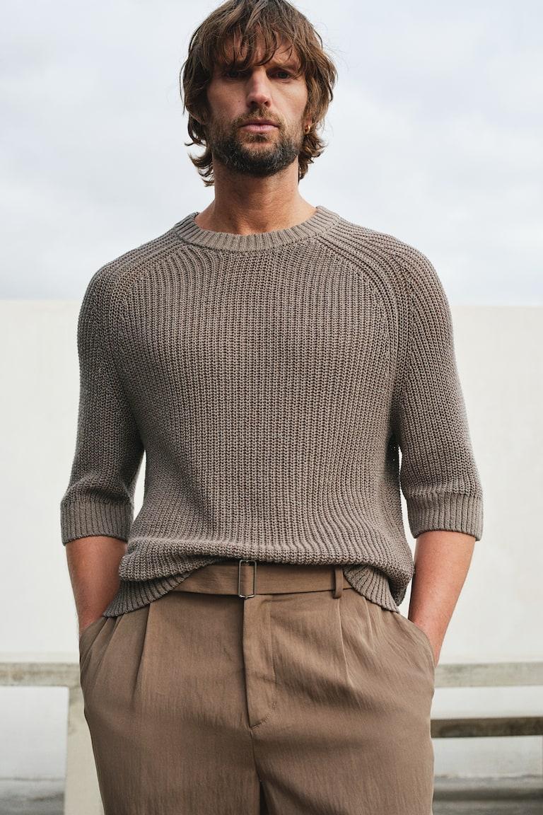 H&M Kurzarm-Pullover in Regular Fit