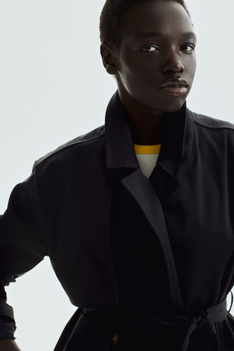 H&M Kurzer Trenchcoat Aus Twill
