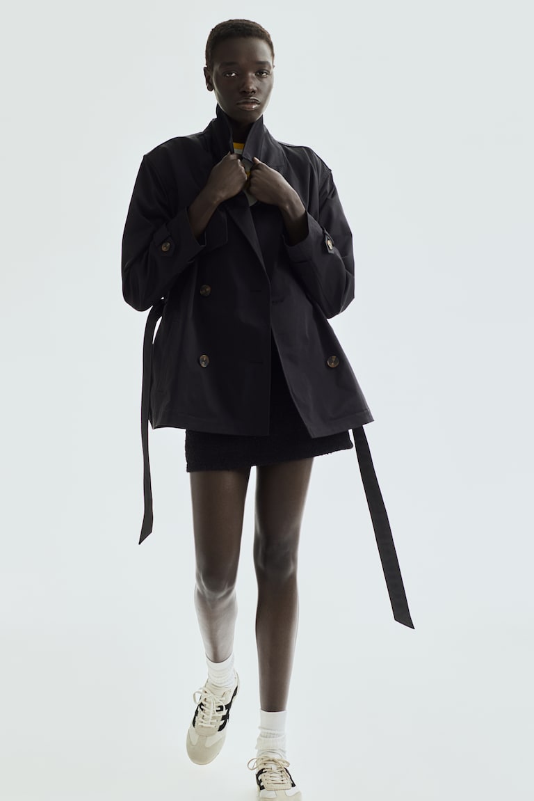 H&M Kurzer Trenchcoat Aus Twill