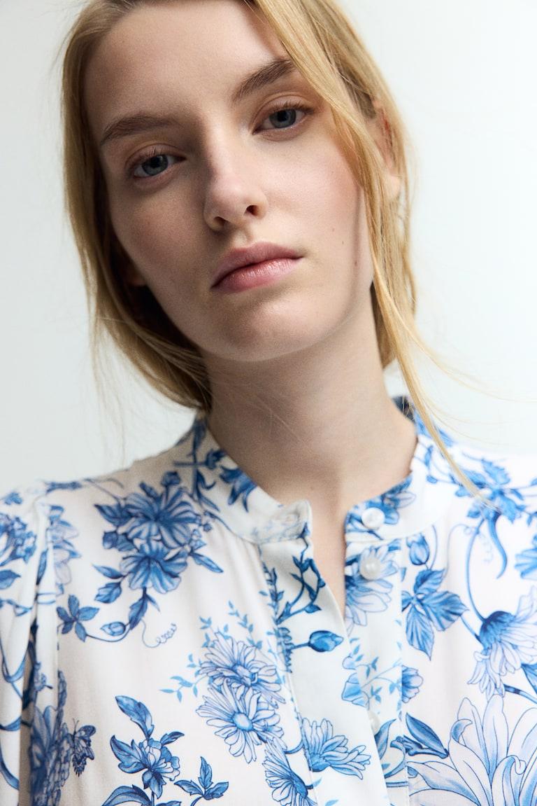 H&M Langes Kleid Mit Puffärmeln