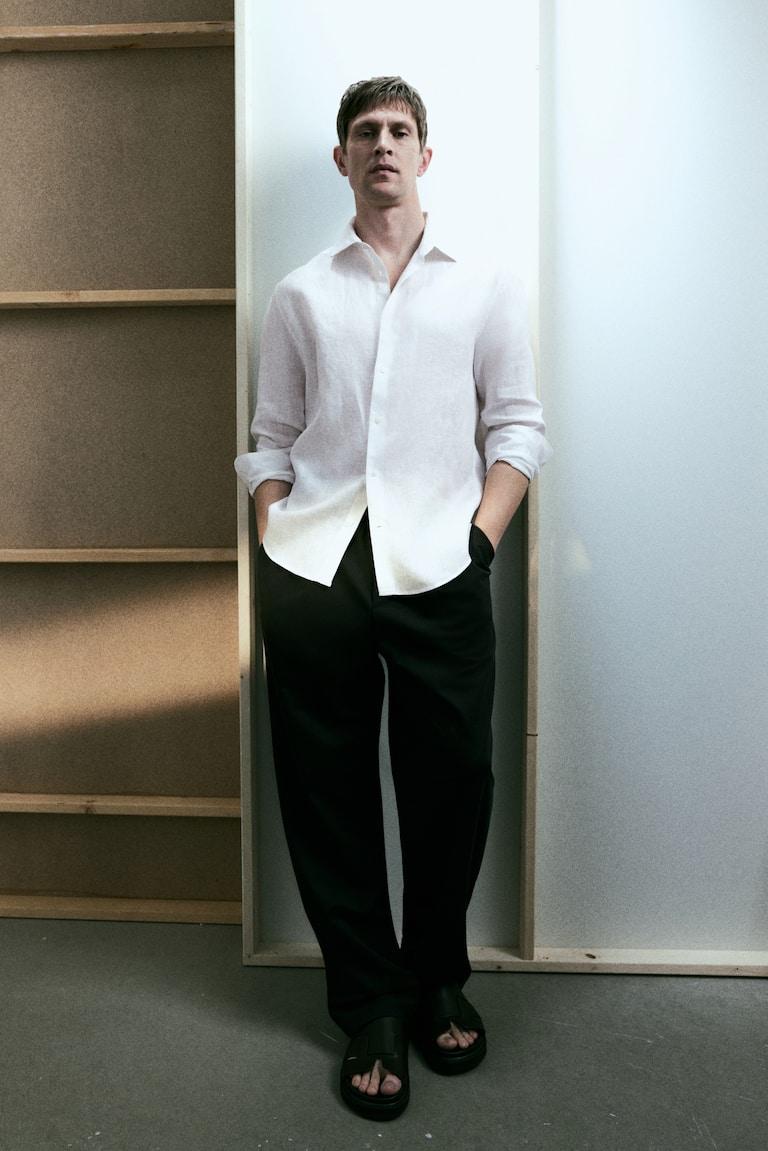 H&M Leinenhemd in Slim Fit