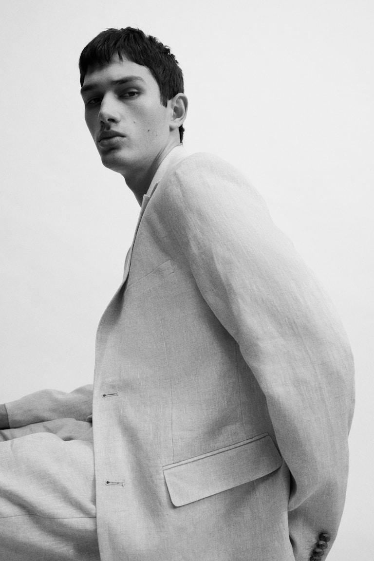 H&M Leinensakko In Slim Fit