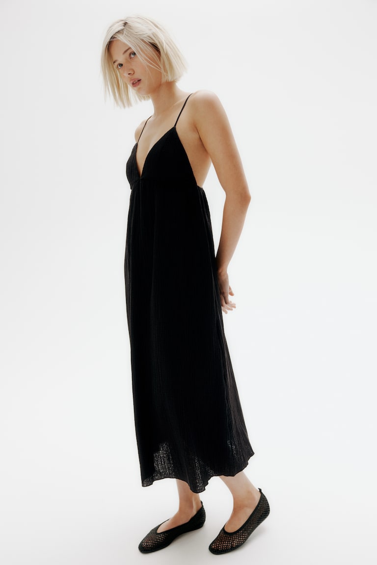 H&M Maxikleid mit Bindebändern