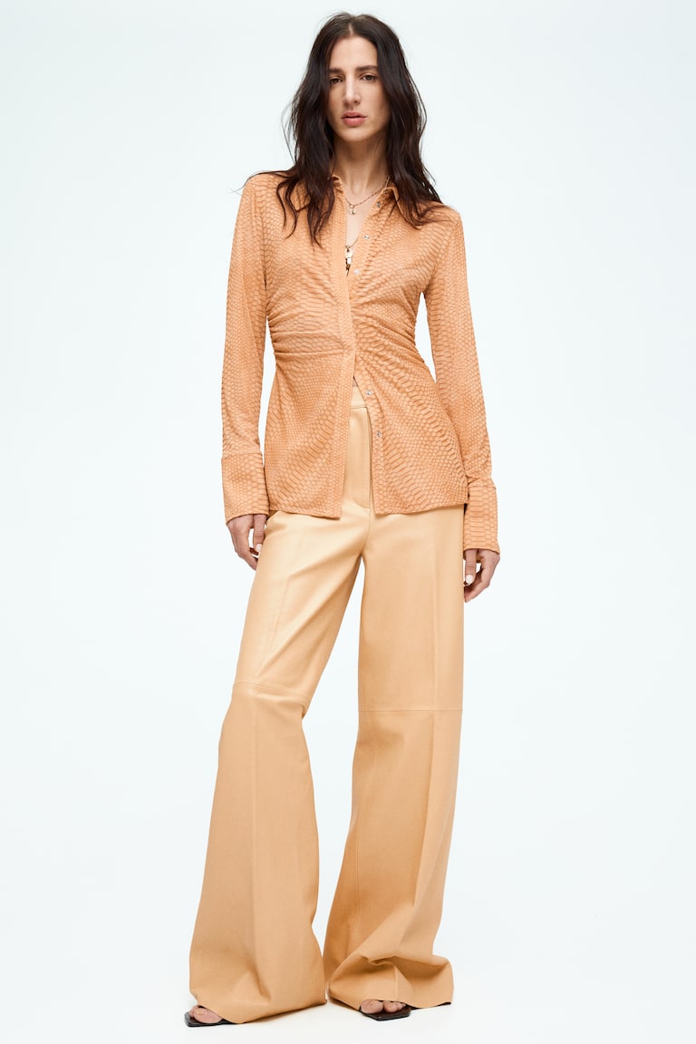 H&M Meshbluse Mit Volants