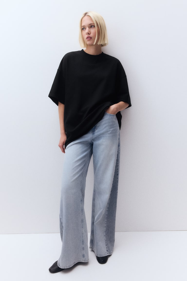 H&M Oversized Sweatshirt Mit Kurzarm