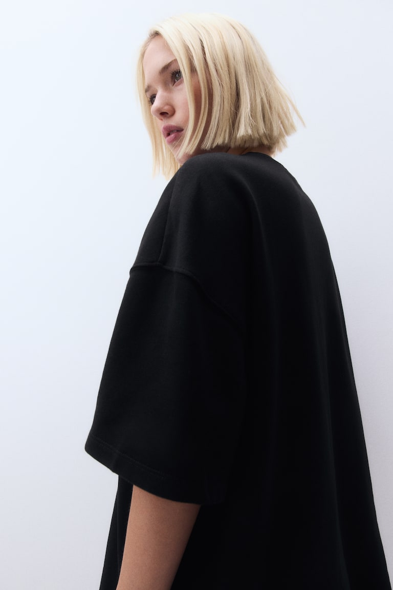 H&M Oversized Sweatshirt Mit Kurzarm