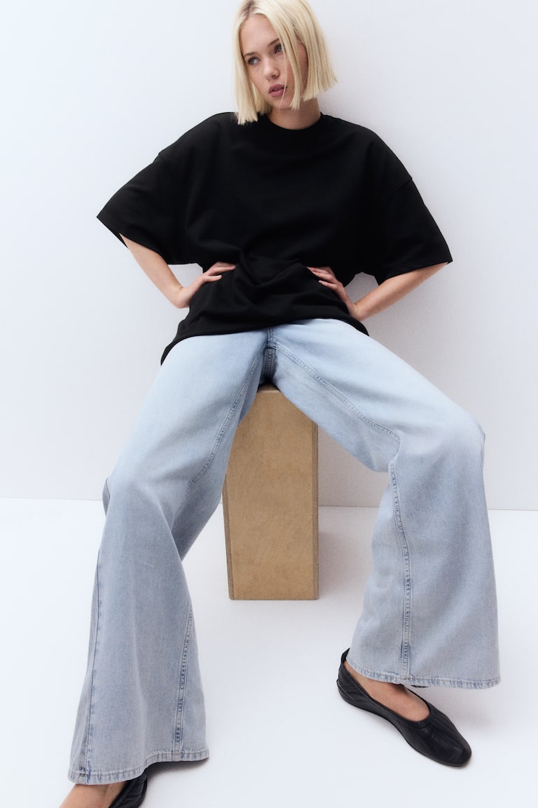 H&M Oversized Sweatshirt mit Kurzarm