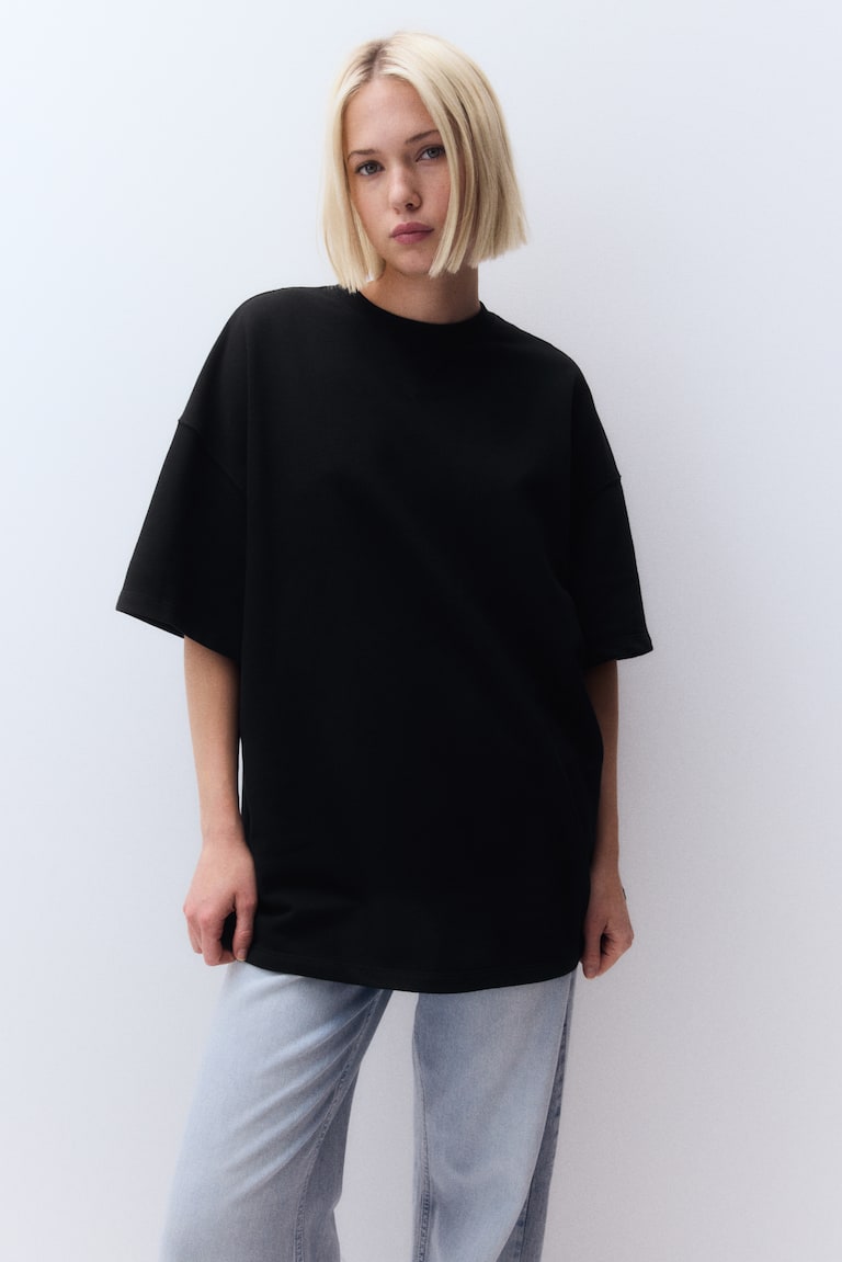 H&M Oversized Sweatshirt Mit Kurzarm