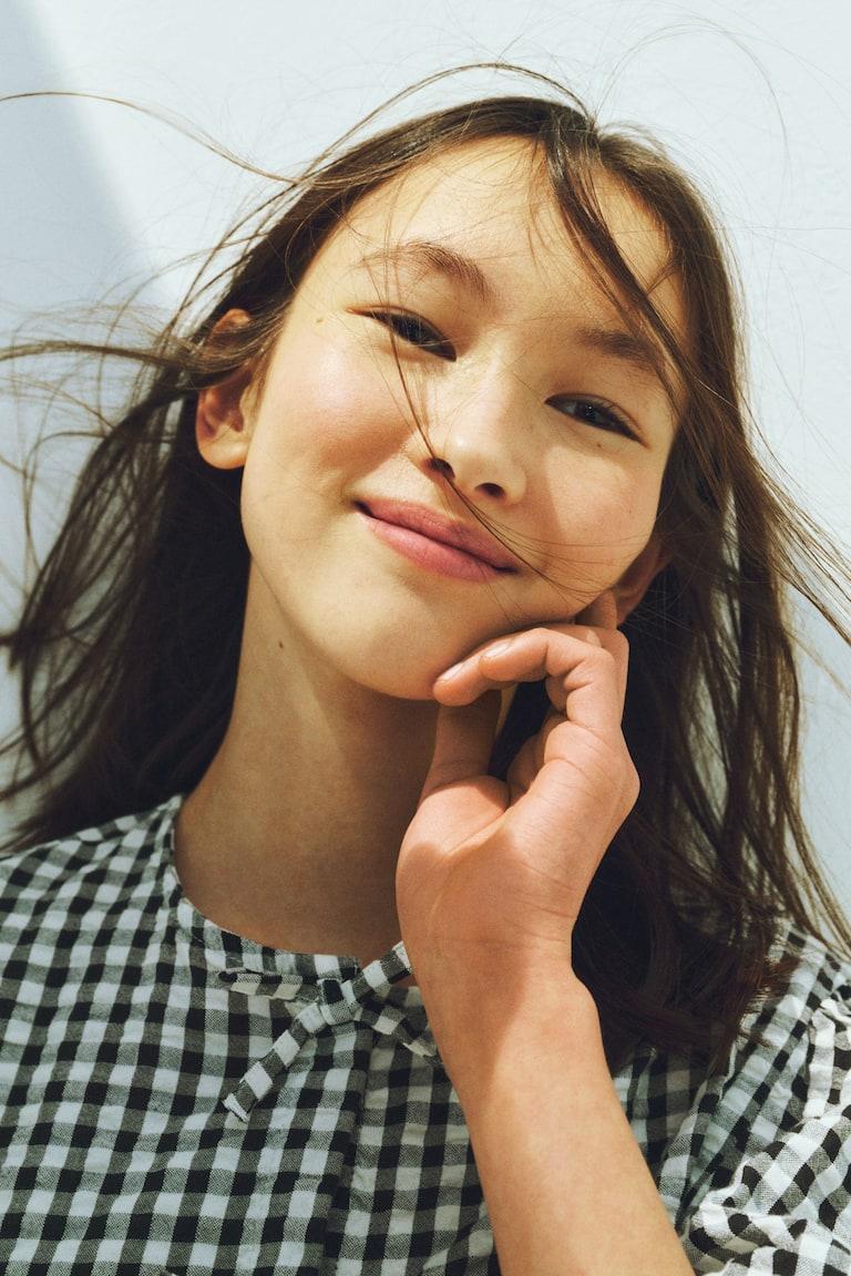 H&M Peplumbluse Aus Baumwoll-Seersucker