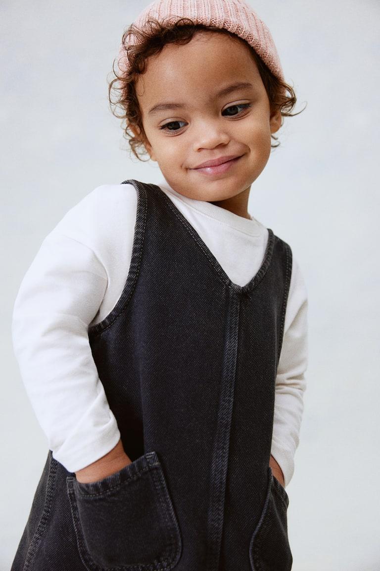 H&M Pinafore-Kleid Aus Denim