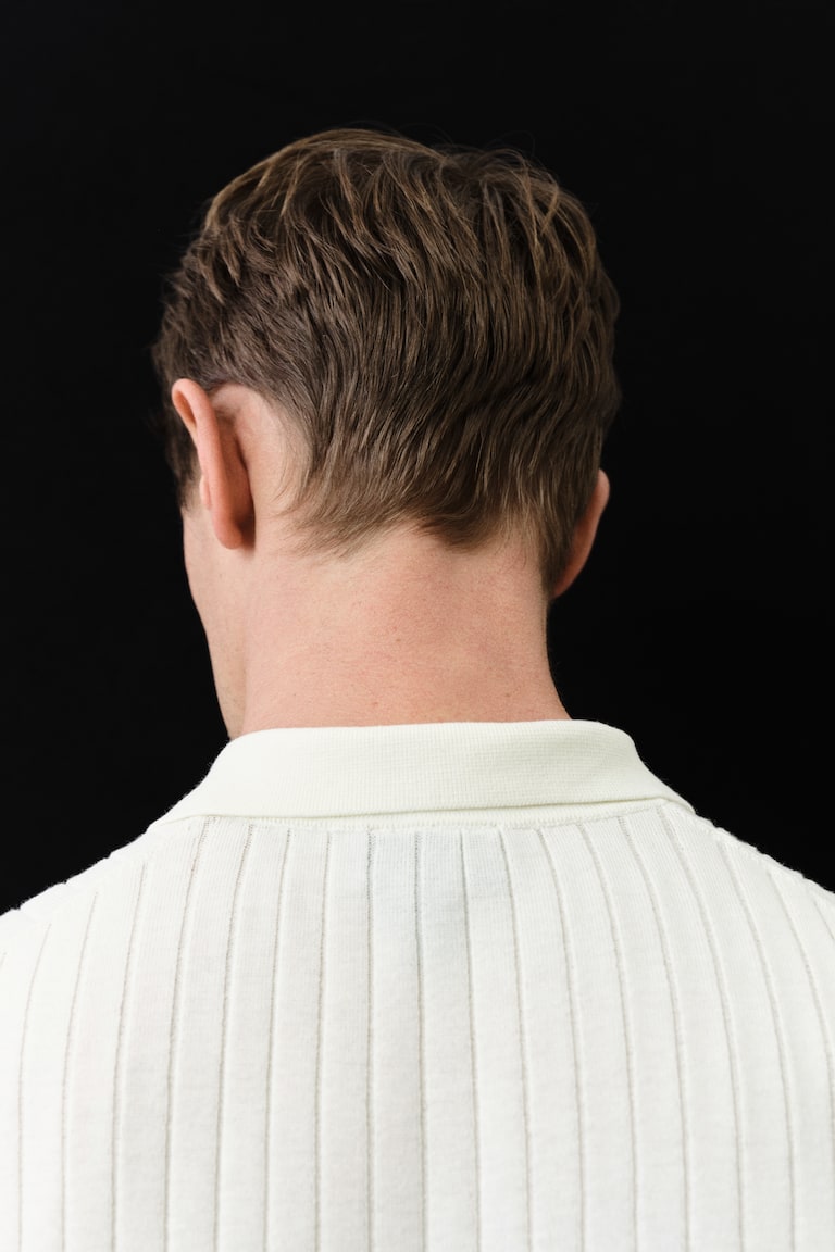 H&M Poloshirt Aus Rippstrick In Slim Fit