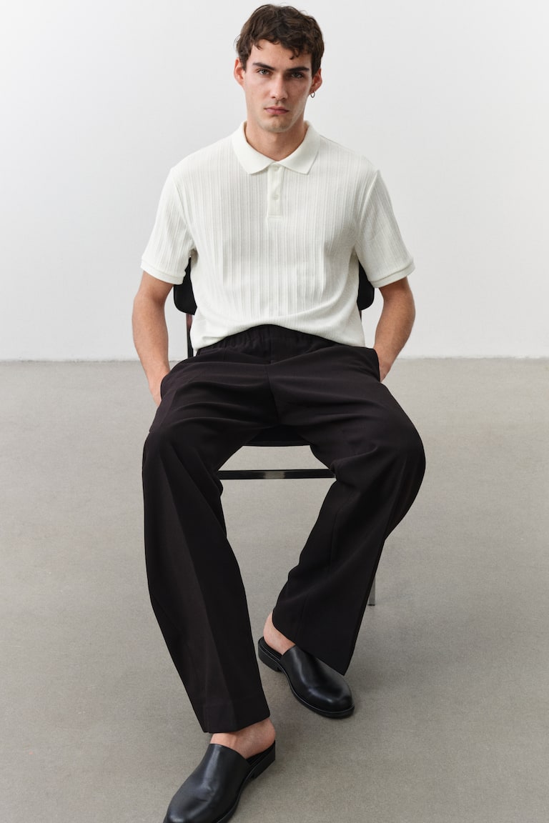 H&M Poloshirt Aus Strukturjersey In Slim Fit