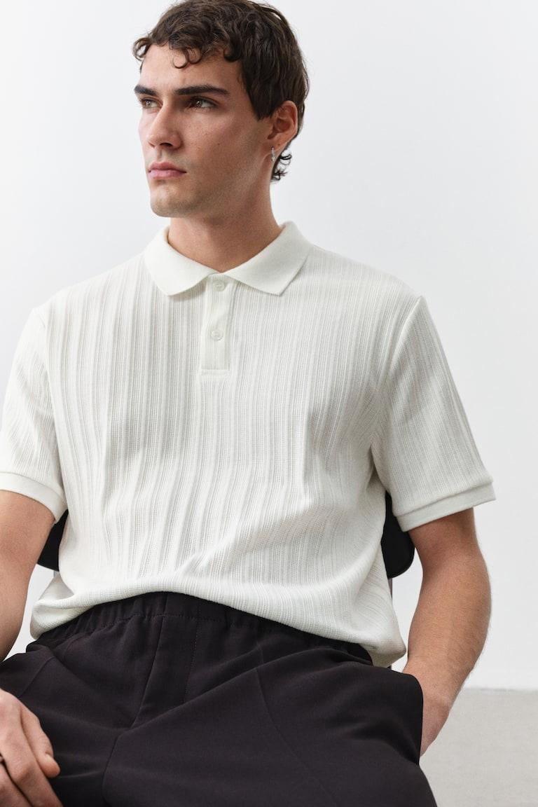 H&M Poloshirt Aus Strukturjersey In Slim Fit
