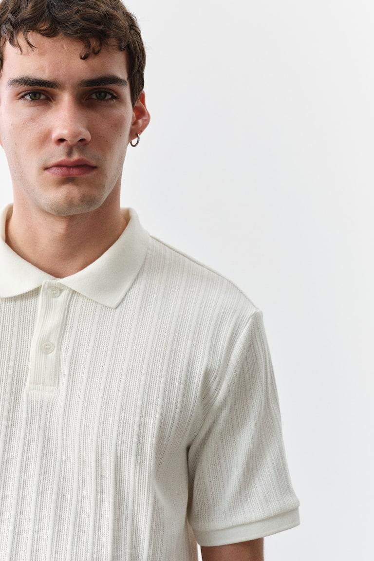 H&M Poloshirt aus Strukturjersey in Slim Fit