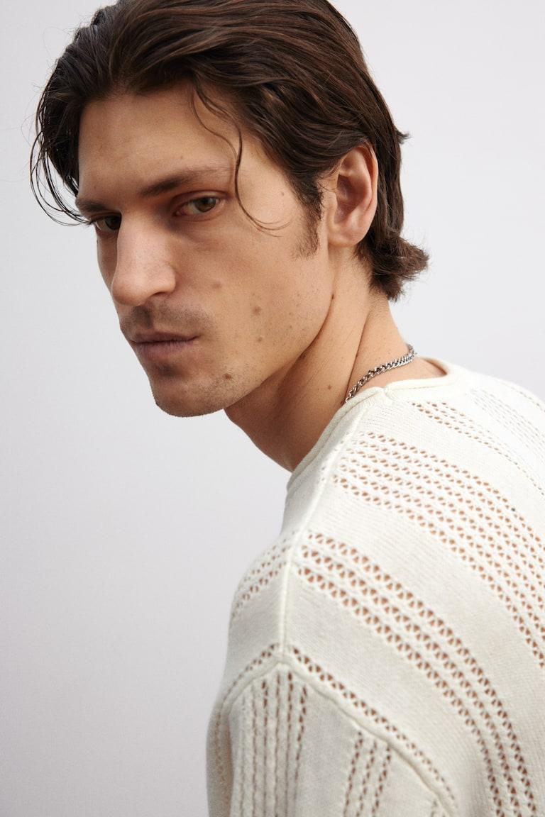 H&M Pullover Aus Pointellestrick In Regular Fit