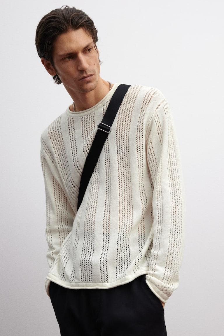 H&M Pullover Aus Pointellestrick In Regular Fit